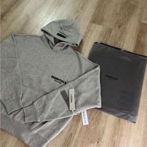 Essentials Heather Gray Men's Hoodie